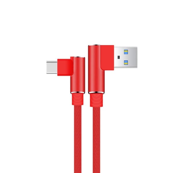 2 st Datakabel Laddkabel RÖD TYP C TYP C Red Type C-Type C