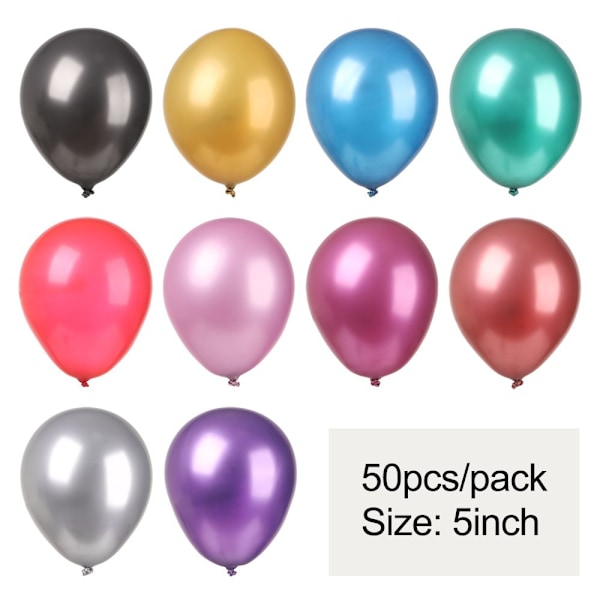 50st 5inch Latex Ballong Uppblåsbara Leksaker SILVER silver