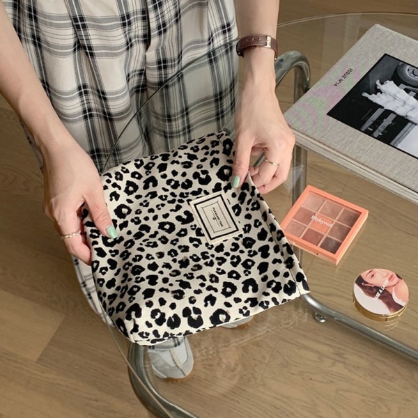 Print Kosmetiska Dam Rutig Kosmetisk Pouch beige