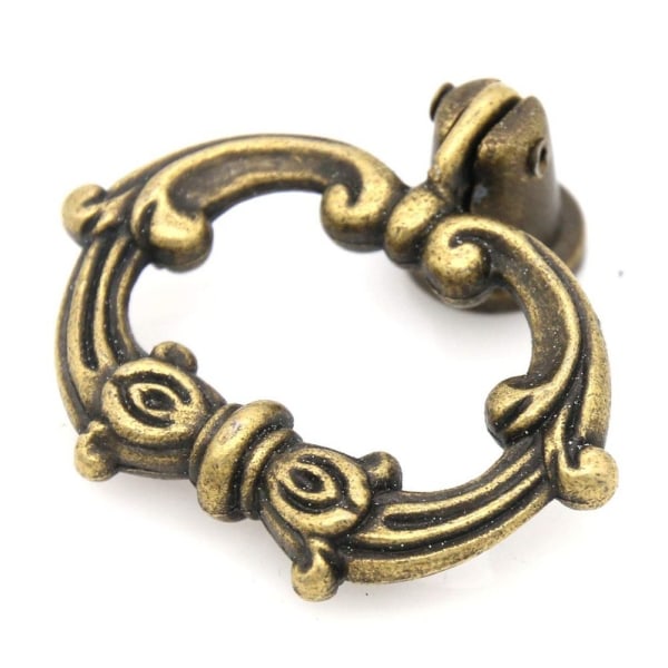 6 set Skåp drar Drop Ring Handtag Mässing Knoppar