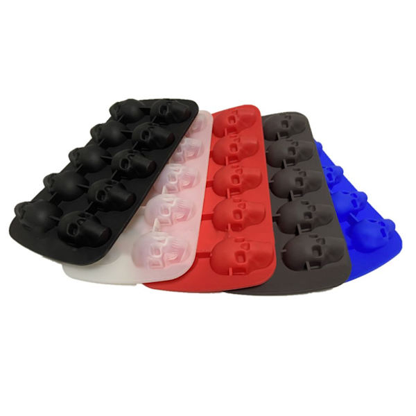 Halloween 10 Grid Skull Ice Tray Form Form blå