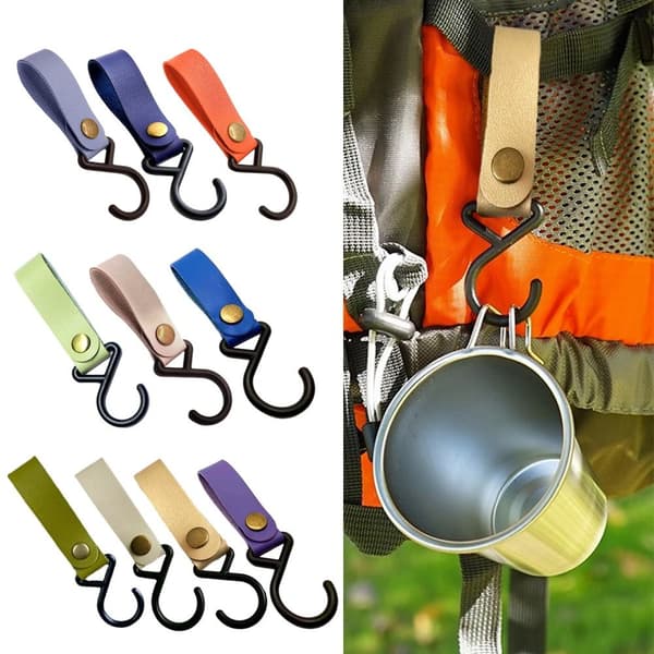 4st PU-läderkrokar Campingstativ 3 3 3
