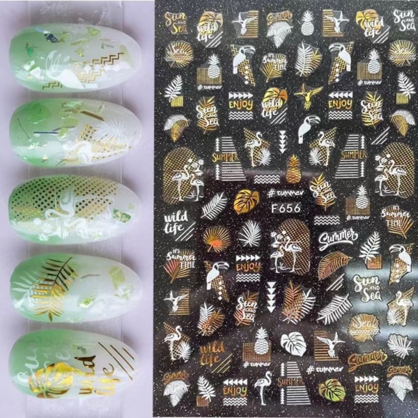 8Sheets Nail Art Decals Nail Stickers Nail Decor