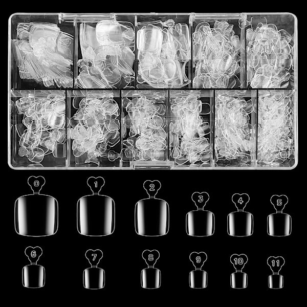 550 KPL Fake Toenails Full Cover CLEAR CLEAR clear