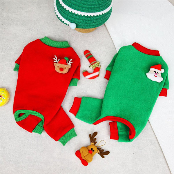 Julebomullsvest Høst Og Vinter Hundeklær RØD XL Red XL