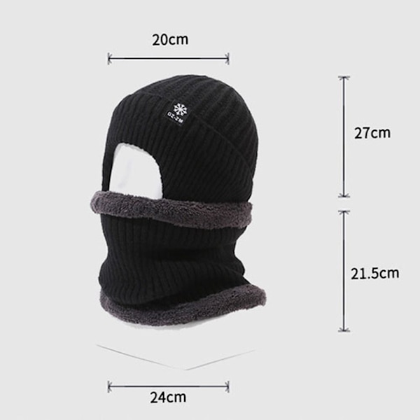 Balaclava Skullcap neulottu hattu TUMMANHARMAA Dark Grey
