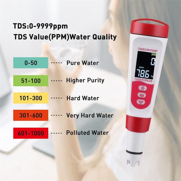 PH Måler Digital 4 i 1 PH EC TDS Temp Måler 0-14 PH