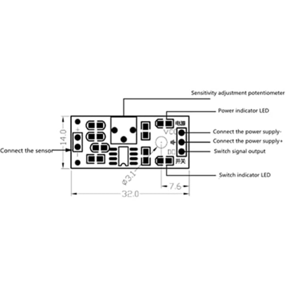 10 stk LDR Fotosensitiv Sensor Module 5MM Resistor Sensor