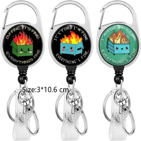 Dumpster Fire Badge Reel Infällbar