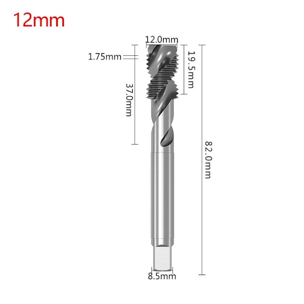 Tapping Bit Spiral Tap 12MM 12mm