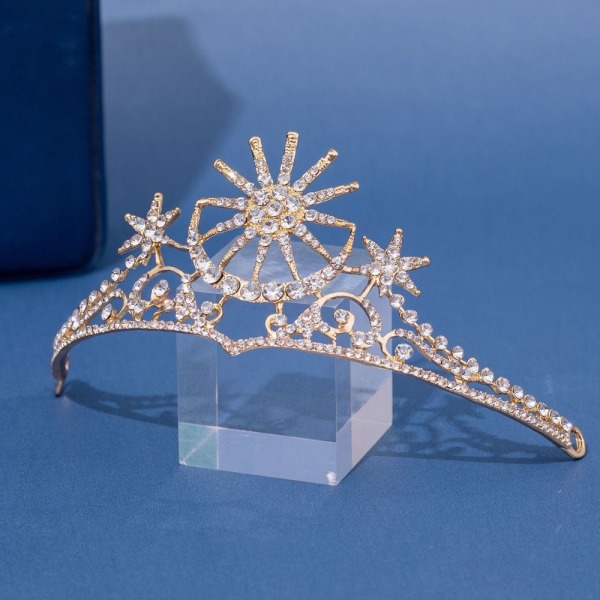 Star Crown Rhinestone Tiara SILVER silver