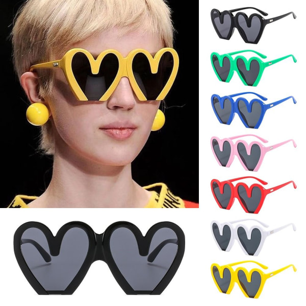 Hjertesolbriller til kvinder Strandsolbriller GUL Yellow