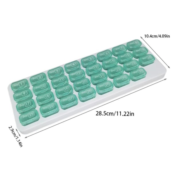 31 Grid Pills Box Pill Organizer GRØNN green