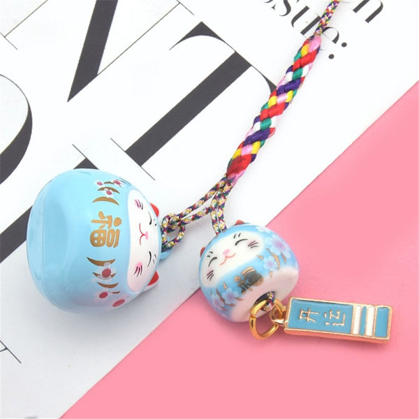 Dobbelt Lucky Cat Pendant Japansk Lucky Cat Cat Ornamenter Pearlescent White