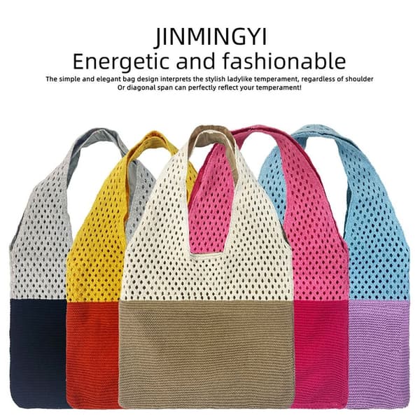 Strikket taske Vævet taske SORT black