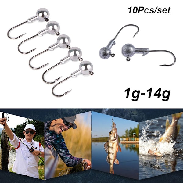 10 st/ set Blyhuvud Krok Jigging Bait 1G 1g