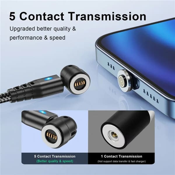 Magnetisk kabel USB-kabler BLÅ 1M Blue 1m
