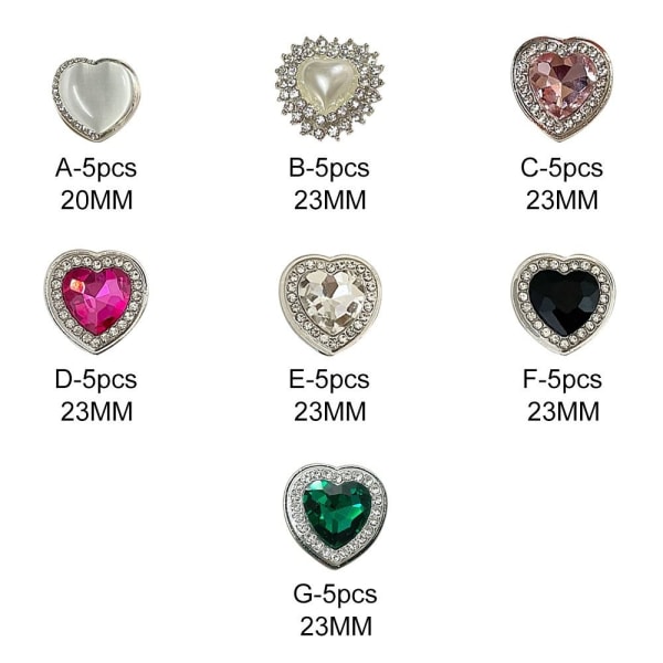 5 stk Hjerteformede knapper Skjorteknapper 23MMD-5STK D-5STK 23MMD-5pcs