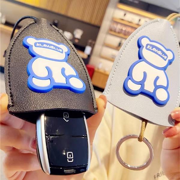 2 STK Pull Out Car Key Case Pull Out Key Sleeve SVART black