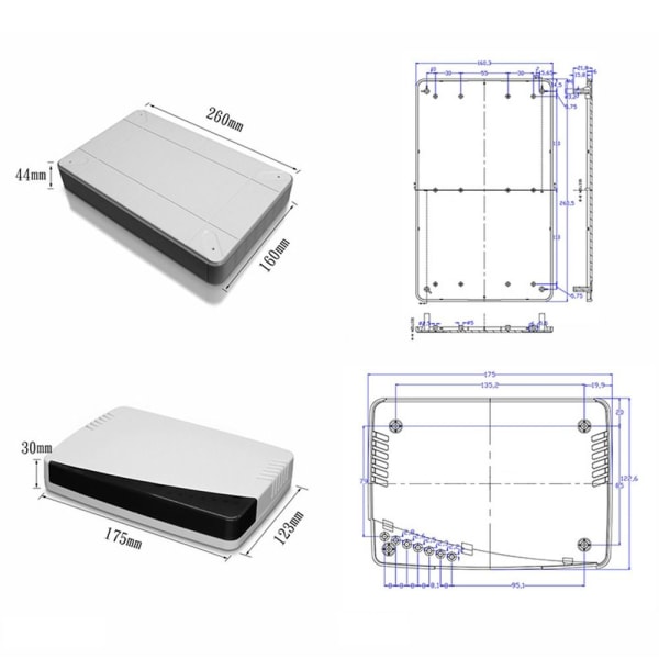 Elektroninen projektilaatikko vedenpitävä cover 90X90X25MM 90x90x25mm