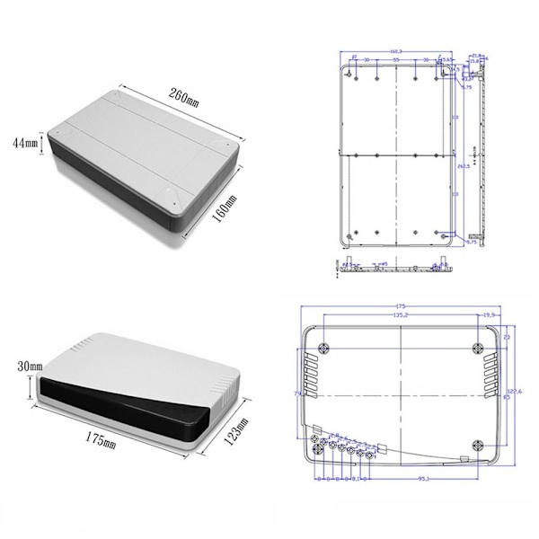 Elektronisk projektboks Vandtæt dæksel Projekt 110X80X25MM 110x80x25mm
