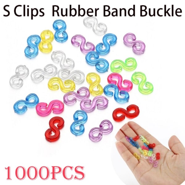 1000 stk Plast S Clips Gummibåndspenne RØD Red