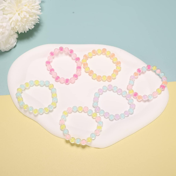 480 ST Glaspärlor Transparent Färg Glitter Kristallpärlor