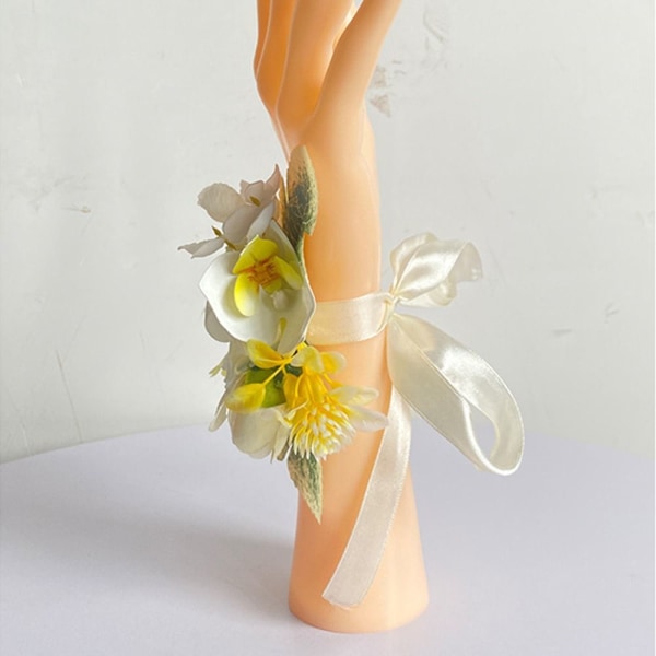 Rose handled armband brud handled blommor BLÅ Blue