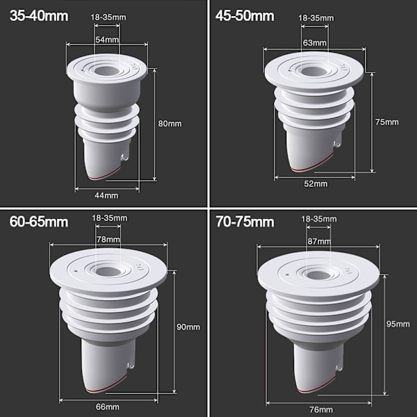 Gulvsluk Avløpsdeksel GRÅ 45-50MM grey 45-50mm