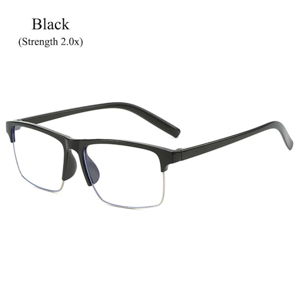 Blått lysblokkerende lesebriller Presbyopiske briller SVART Black Strength 2.0x-Strength 2.0x