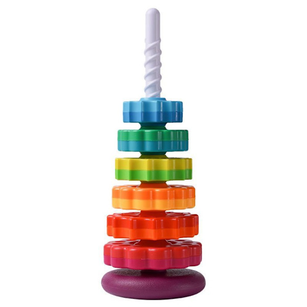 Gears Stapling Ringar Leksak Spinning Stacker för förskolepresent