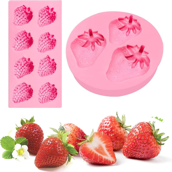 2 STK Jordbærbakeform Fondantform 3D Fruktform Form