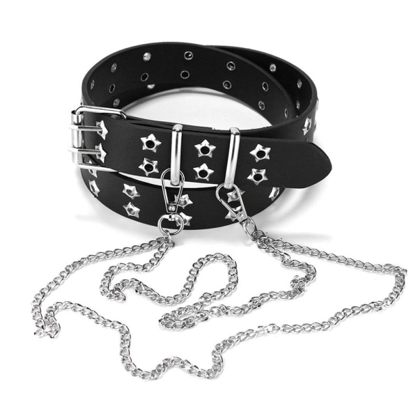 Punk taljebælte Goth linning SORT STYLE2 STYLE2 Black Style2-Style2