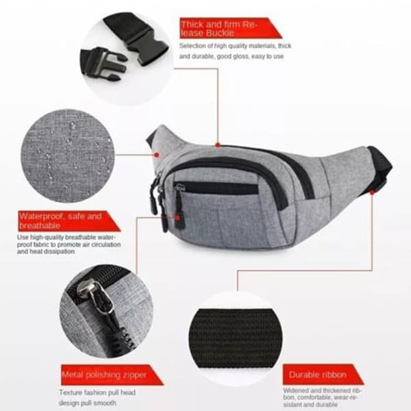 Fanny Pack Kasserer Taske GRÅ grey