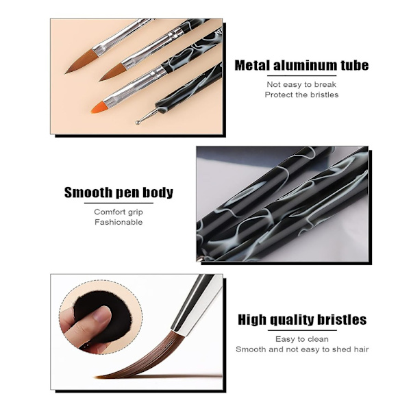 19st Nagelpenna Set Set SVART Black