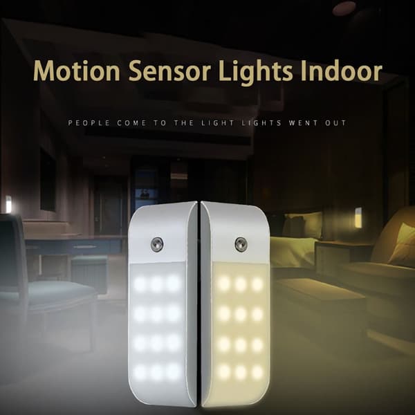 LED Nattlys Bevegelsessensor Lys HVIT HVIT LYS HVIT WHITE WHITE LIGHT-WHITE LIGHT