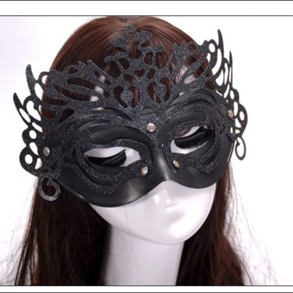 Festmaske Halloween Maske SORT SORT Black