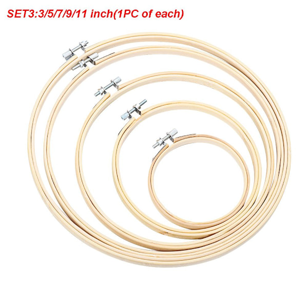5PCS Broderi Hoop Cross Stitch Frame Round Loop SET3 SET3