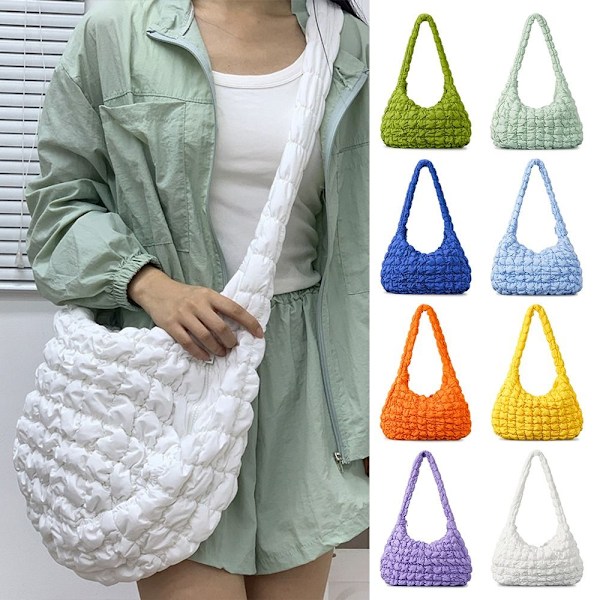 Quiltet mulepose Puffer mulepose LYSEBLÅ Light Blue