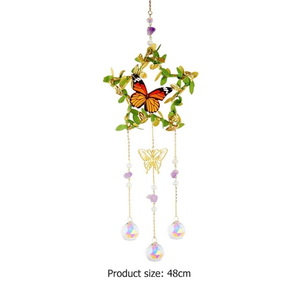 Krystaller Vindklokke Solfanger FEMSPEKKE STJERNE FEMSPEKTE Five pointed star