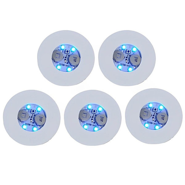 5 STK Flaske Stickers Lys Glød LED Glas Sticker BLÅT Blue
