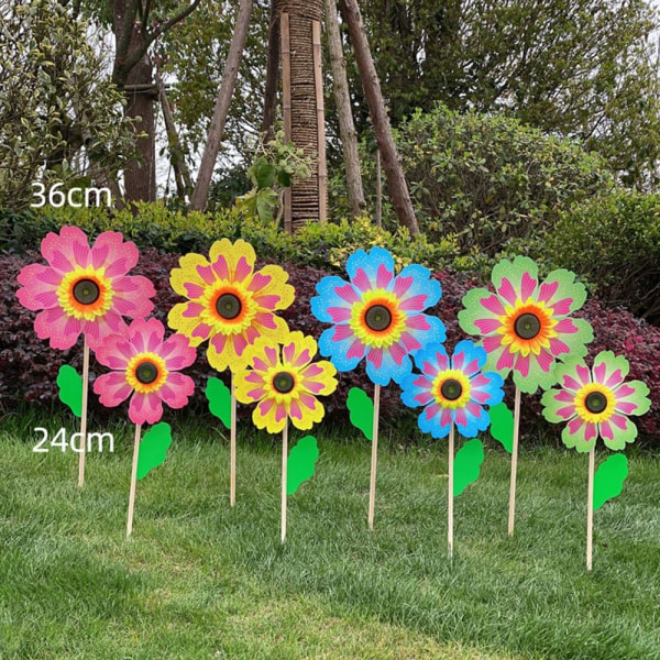 Färgglada solrosväderkvarnar Layout Pinwheels Leksaker 6 6 6
