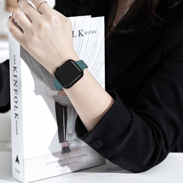 Pehmeä silikoniranneke watch ranne MUSTA 38/40/41MM FOR black For 38/40/41mm-For 38/40/41mm