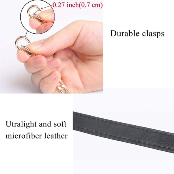 Læderpunge Rem Pung Kædehåndtag Microfiber Læder