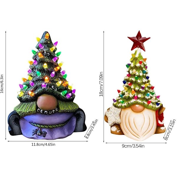 Pygmy Tree Lighted Ornament Santa Claus Glödande Dekoration 2 2 2