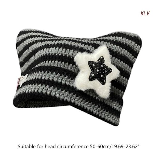Pulloverhue Strikket uldhue SORT&RØD A A black&red A-A