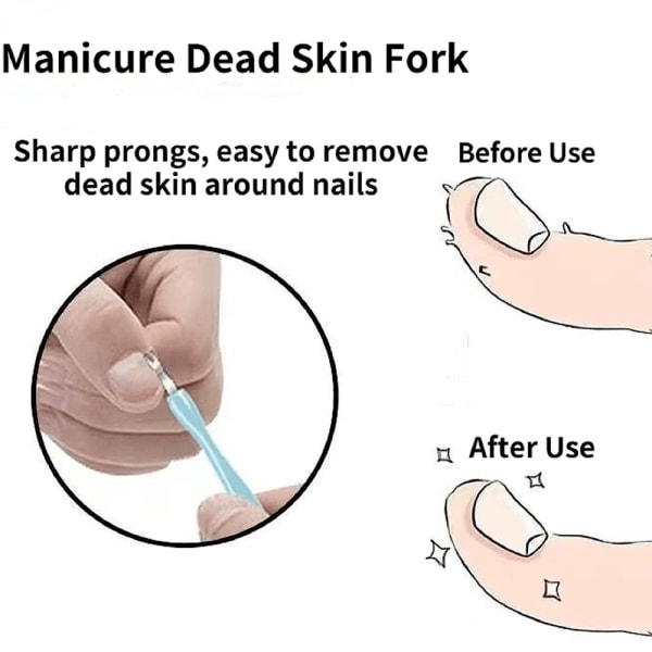 Nail Art Fork Nipper Dead Skin Trimmer HVID white