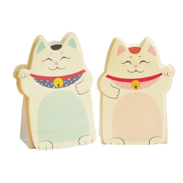 3 STK Kawaii Sticky Notes Standing Notes Lucky Cat Sticky Notes