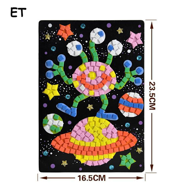 2PCS 3D Mosaics Pussel ritleksaker ET ET