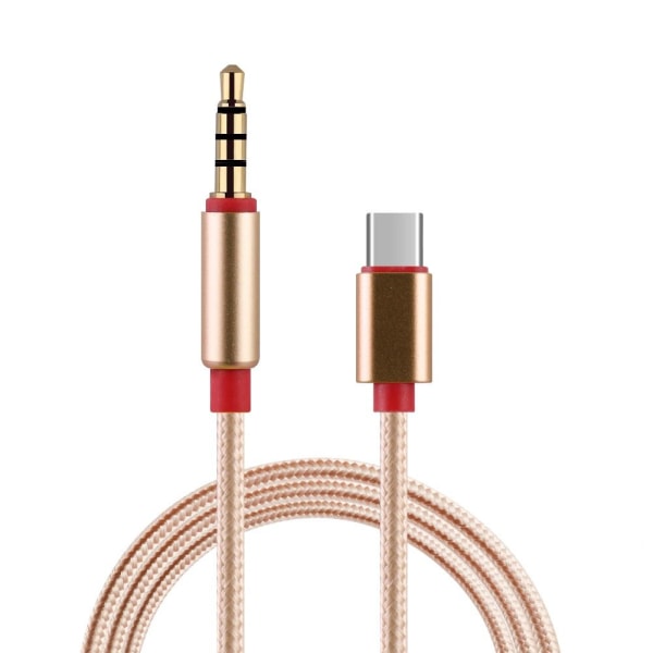 Typ-C till 3,5 mm ljudkabel USB C till 3,5 mm hörlursadapter Gold